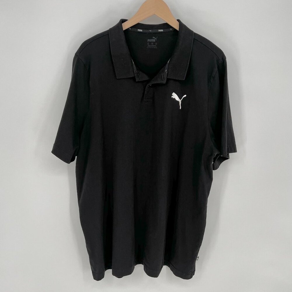 Puma‎ Mens Short Sleeve Jersey Polo Shirt Size XXL Black Casual Top Athletic